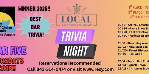 Thursday night Trivia Year Five: ROCK n ROLL TRIVIA!