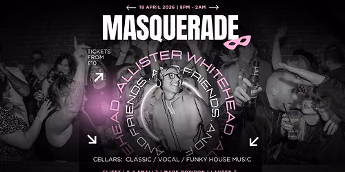 Masquerade Presents Allister Whitehead & Friends @ The Buttermarket Shrewsbury