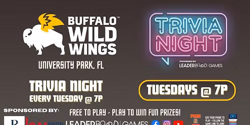 Trivia Night Tuesday 7p - Buffalo Wild Wings - University Park Bradenton FL