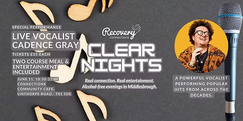 Clear Nights presents: Live Music & Two\u2011Course Meal with Cadence Gray