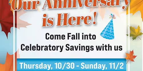 Location Anniversary Sale Fall into Savings