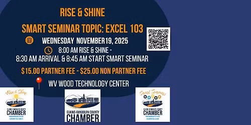\ud83d\udcca Excel 103: Charts & Pivot Tables - Smart Seminar; Immediately Following Rise & Shine 