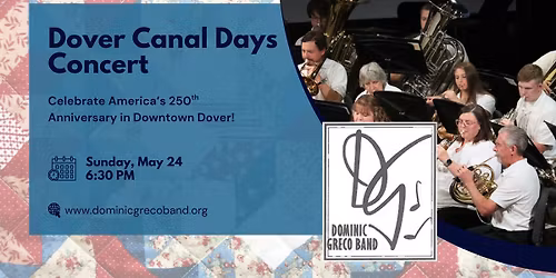 Dominic Greco Band Concert @ Dover Canal Days Festival 2026