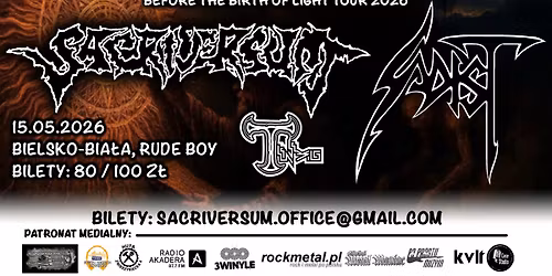 SACRIVERSUM, SADIST, TENEBRIS - 15.05, RUDEBOY CLUB, Bielsko-Bia\u0142a