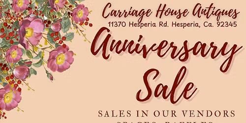 Carriage House Antiques Anniversary Sale