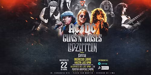 \ud83d\udd25\u26a1 TRIBUTO A AC\/DC \u2013 Guns N' Roses \u2013 Led Zeppelin \u26a1\ud83d\udd25