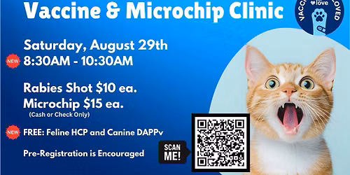 WCAC August Vaccine and Microchip Clinic