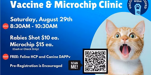 WCAC August Vaccine and Microchip Clinic