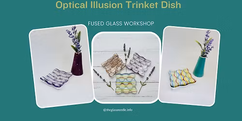 Optical Illusion Fused Glass Trinket Dish