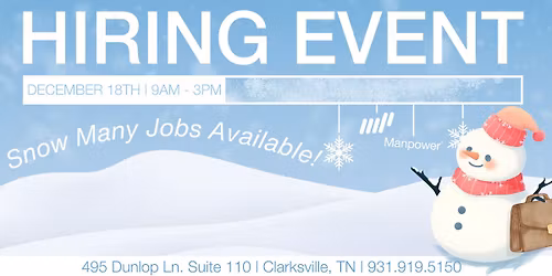Snow Many Jobs - Hiring Event