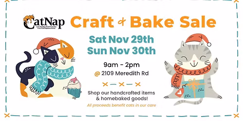 CatNap Craft & Bake Sale November 29 & 30