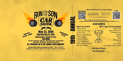 19th Annual "Run for the Son" Car Show