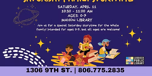Saturday Family Storytime at Mahon Library