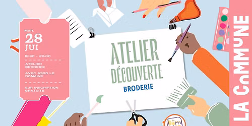 \ud83e\uddf5 Atelier Broderie \u2013 Cr\u00e9ez vos propres patchs ! \u2728