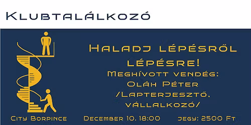 Klubtal\u00e1lkoz\u00f3 - Haladj l\u00e9p\u00e9sr\u0151l l\u00e9p\u00e9sre!