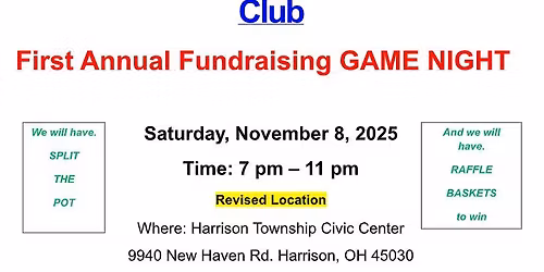 2025 OVRMAFC 1st Annual Fundraising Game Night