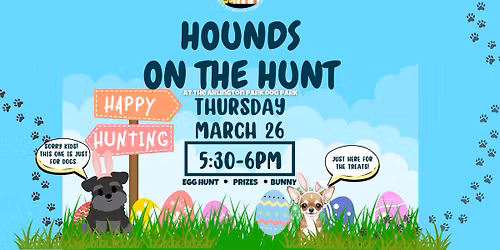 Hounds on the Hunt at the Arlington Park Paw Park