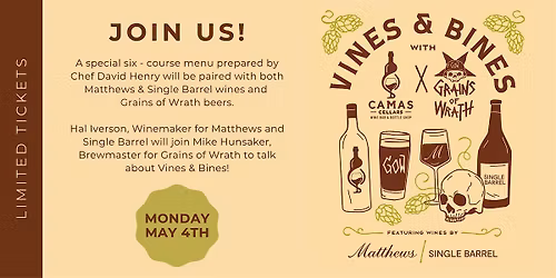 Vines & Bines Dinner at Grains of Wrath