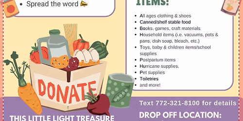 Clothing, Canned Goods, & Household Items Drive