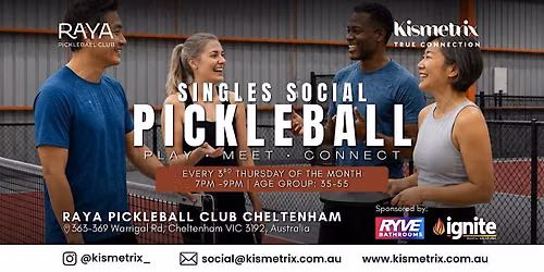 Oct 15 | Thursday Evening Pickleball for Singles Age 35-55 | Cheltenham