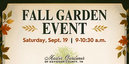 Strategic Saturday: Fall Garden Event