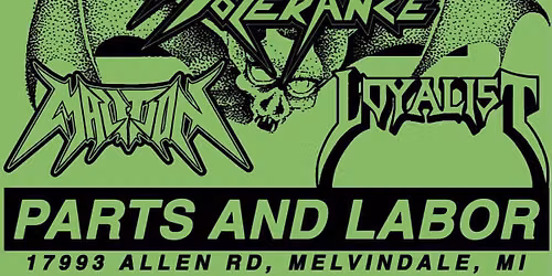 Zero Tolerance thrash @ Parts and Labor, WSG Malition, Self Absorbed, & Loyalist 