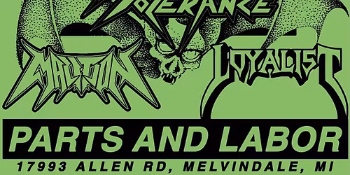 Zero Tolerance thrash @ Parts and Labor, WSG Malition, Self Absorbed, & Loyalist 
