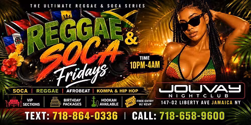 Reggae and Soca Fridays, Vibe, hookah & drinks