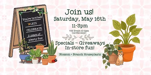 \ud83c\udf89 Blossom + Branch Houseplants 2nd Anniversary! 