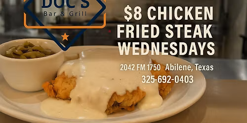 Doc's: Chicken Fried Wednesdays \u2013 Just an $8 Plate with No Debate