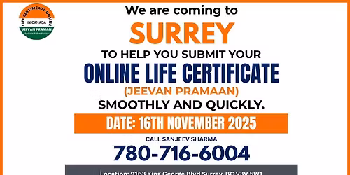 Life Certificate Submission - Surrey (16th Nov 2025)