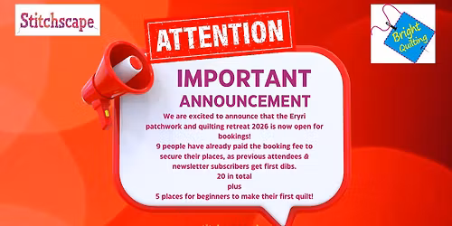 Eryri patchwork & quilting retreat 2026