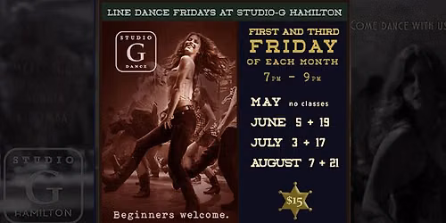 LINE DANCING FRIDAYS at Studio-G Hamilton