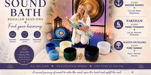 Gosport Gemstone Sound bath with Gongs, Crystal and Alchemy singing bowls