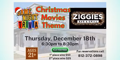 Game Night Christmas Movie Themed Trivia At Ziggie's