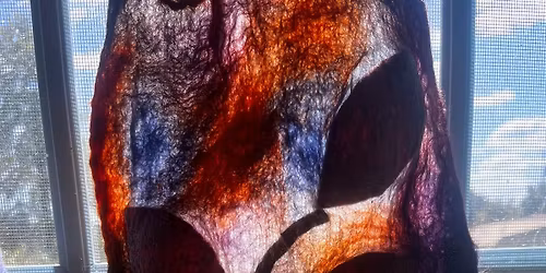 Wet Felted Falling Leaves Nuno Felt Landscape