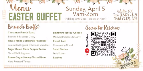 Easter Brunch Buffet at Culinary Misfits