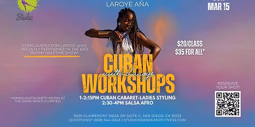 Cuban Dance Workshops with Laroye