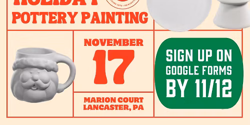 Pop Up Holiday Pottery Painting on The Deck w\/The Glazing Sun Studio