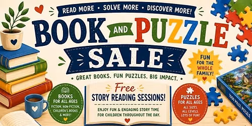 Book and Puzzle sale with free story reading sessions