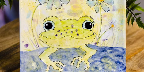 Watercolor Frog Pond Plate