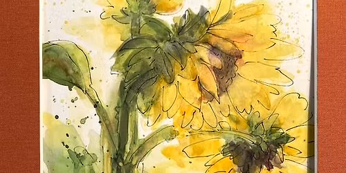Sunflower Watercolor Painting 