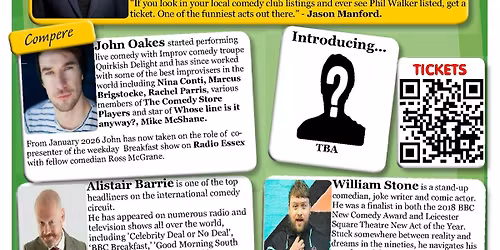 Out of Bounds Comedy Club Sevenoaks with Phil Walker + much more