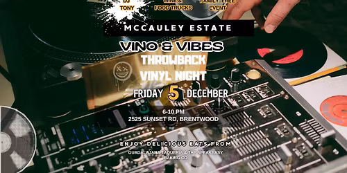 Vino & Vibes Vinyl Night + 4th Quarter Vino Olivo Club Pick Up