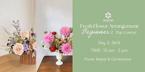 Floral  arrangement - Beginner Course 26 April