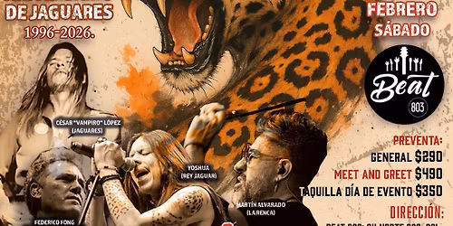 Metamorfeame en Puebla. Beat 803. Gira 30 Aniversario de Jaguares 