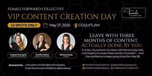 VIP Content Creation Event with Ready To Launch + The Marketing Club