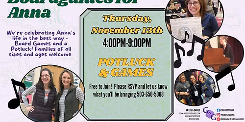 Boardgames For Anna Memorial