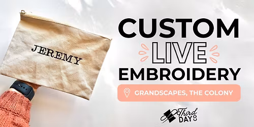 Live Custom Embroidery at Bloom Bazaar \u2726 Third Day Co.