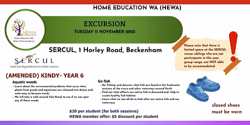 EXCURSION to SERCUL (South East Regional Centre for Urban Landcare, Beckenham) 